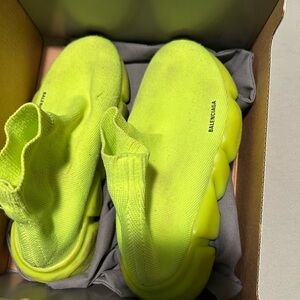 Balenciaga Kids Neon Lime Speed Trainer Sneakers